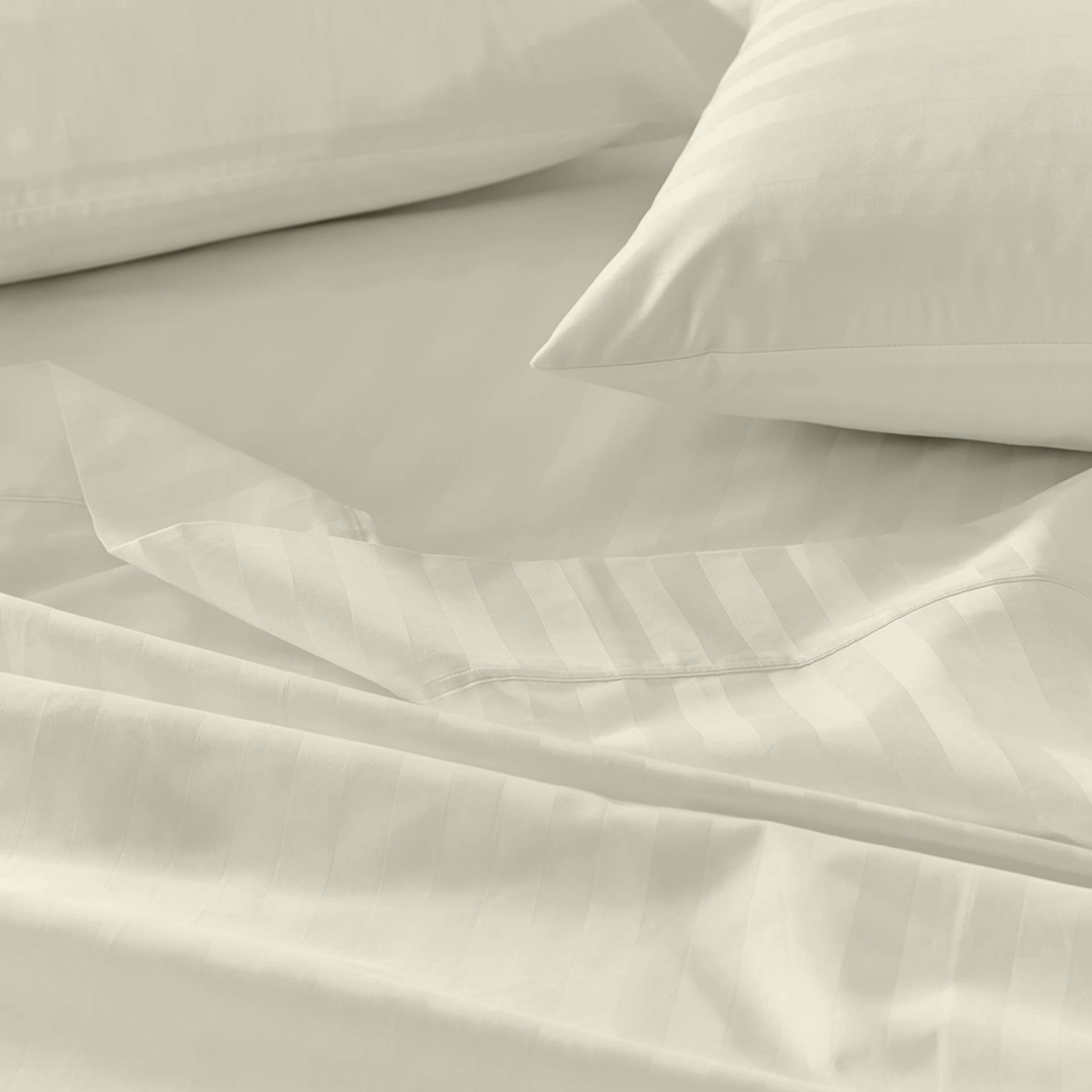 Ivory Stripe Sheet Set Comfy Sateen