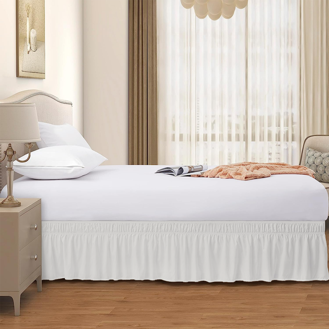 Ivory Wrap Around Bed Skirt Solid Comfy Sateen