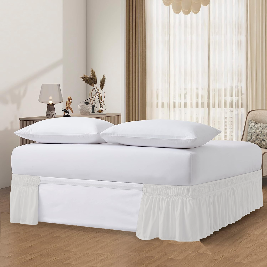 Ivory Wrap Around Bed Skirt Solid Comfy Sateen