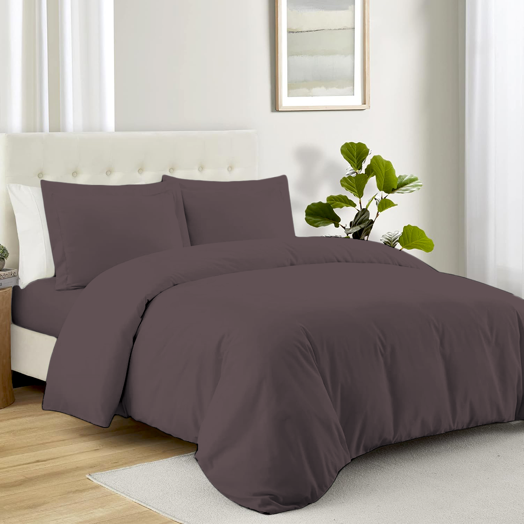 Lavender Duvet Cover Set with Fitted Sheet Bliss Sateen