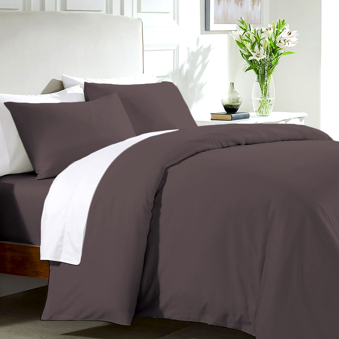 Lavender Duvet Cover Set with Fitted Sheet Bliss Sateen