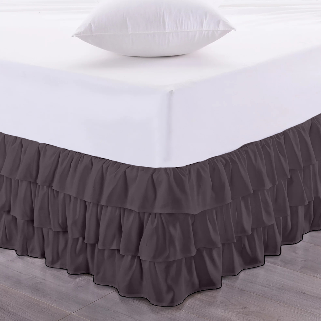 Lavender Multi Ruffle Bed Skirt Comfy Solid