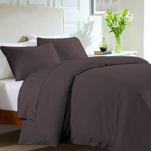 Lavender Duvet Set with Flat sheet Bliss Solid Sateen