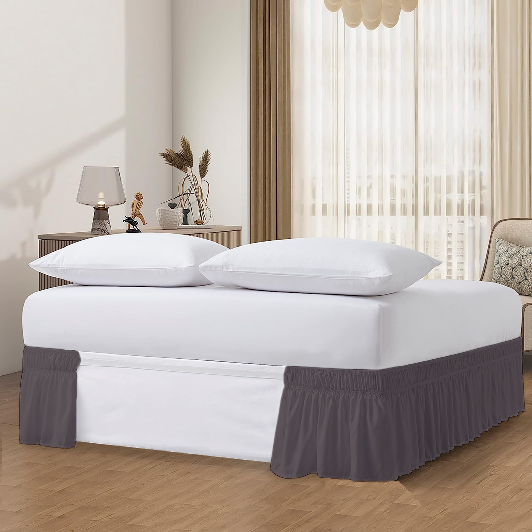 Lavender Wrap Around Bed Skirt Solid Bliss Sateen