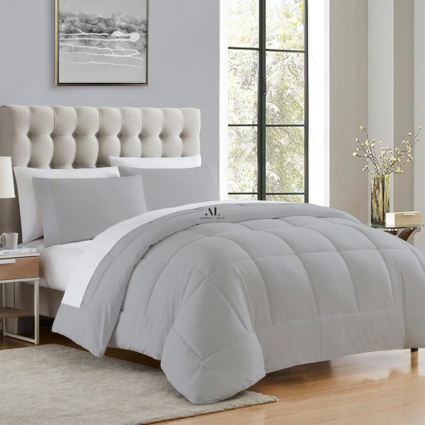 Light Grey Comforter Sets - King Queen Sizes - AanyaLinen