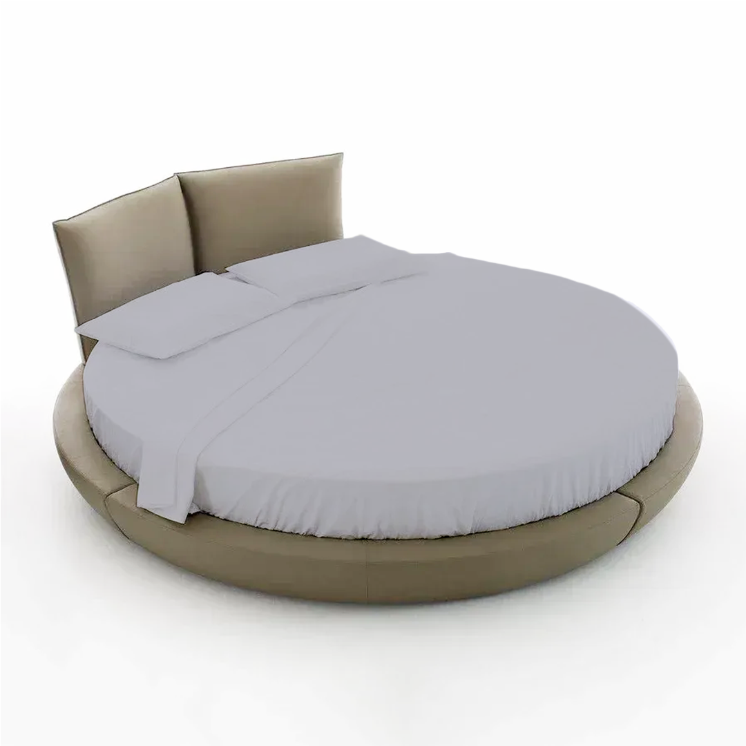 96 Inch Diameter Bliss Round Bed Sheet Sateen Light Grey