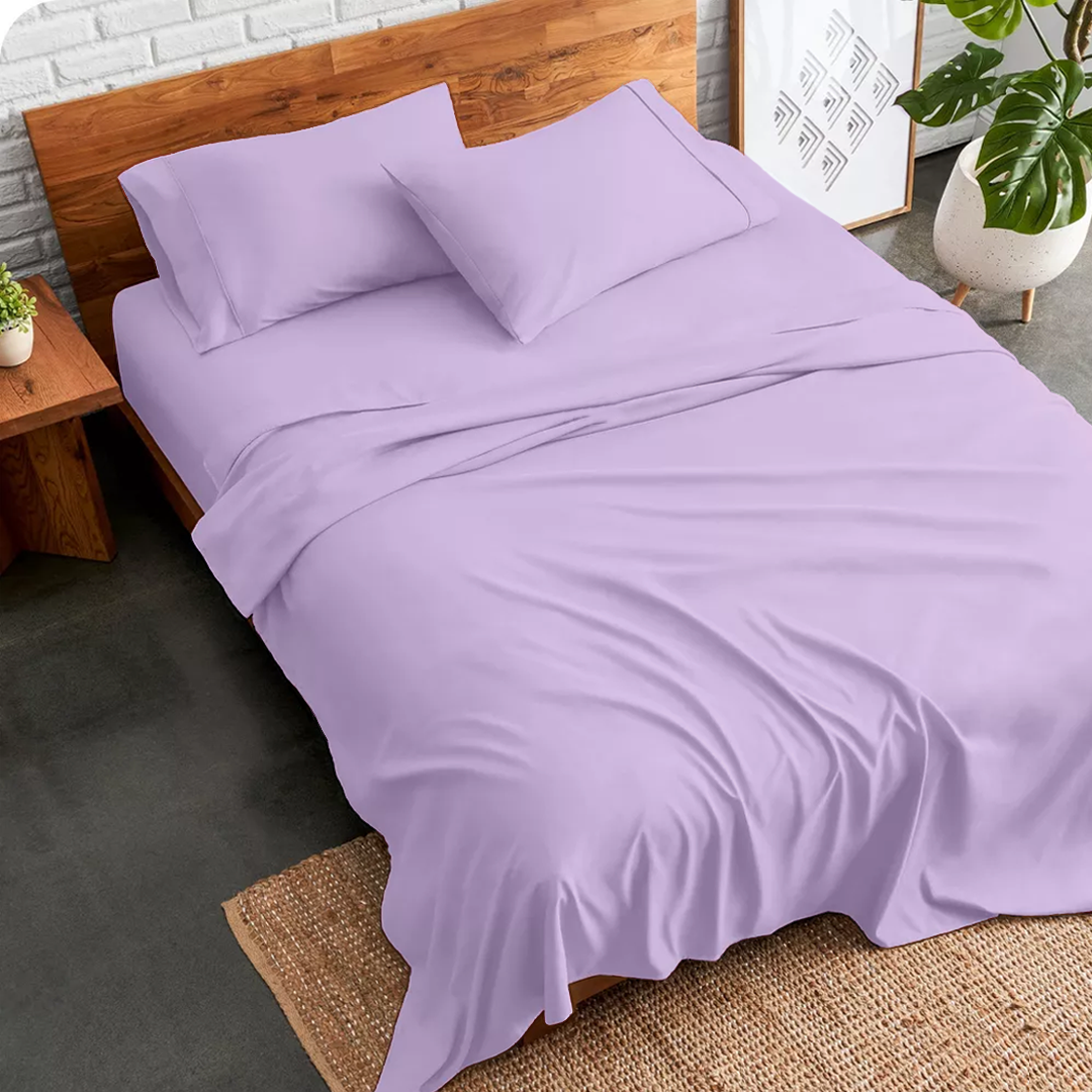 Lilac Sheet Set Comfy Solid Sateen