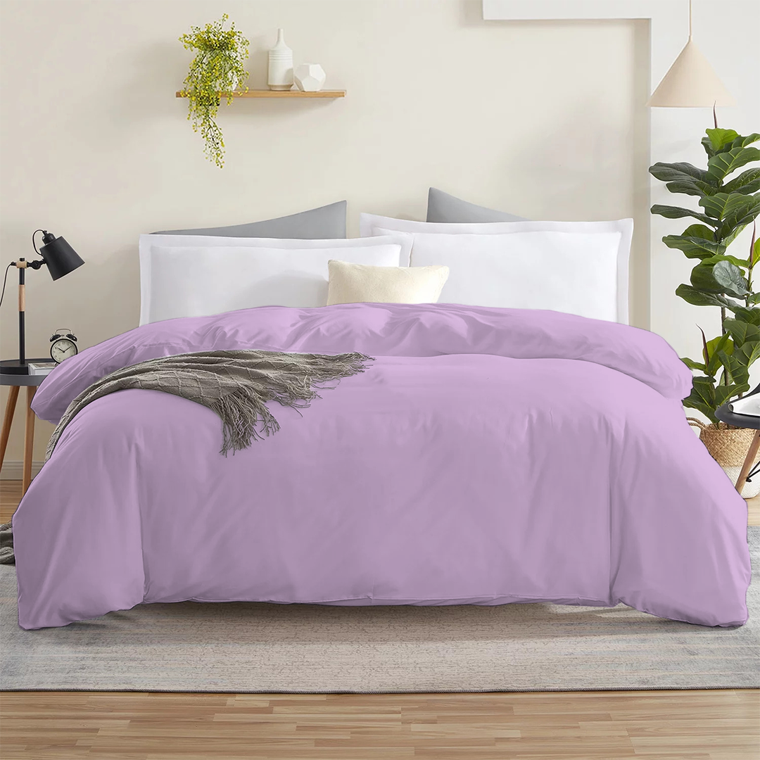 Lilac Duvet Cover Solid Comfy Sateen