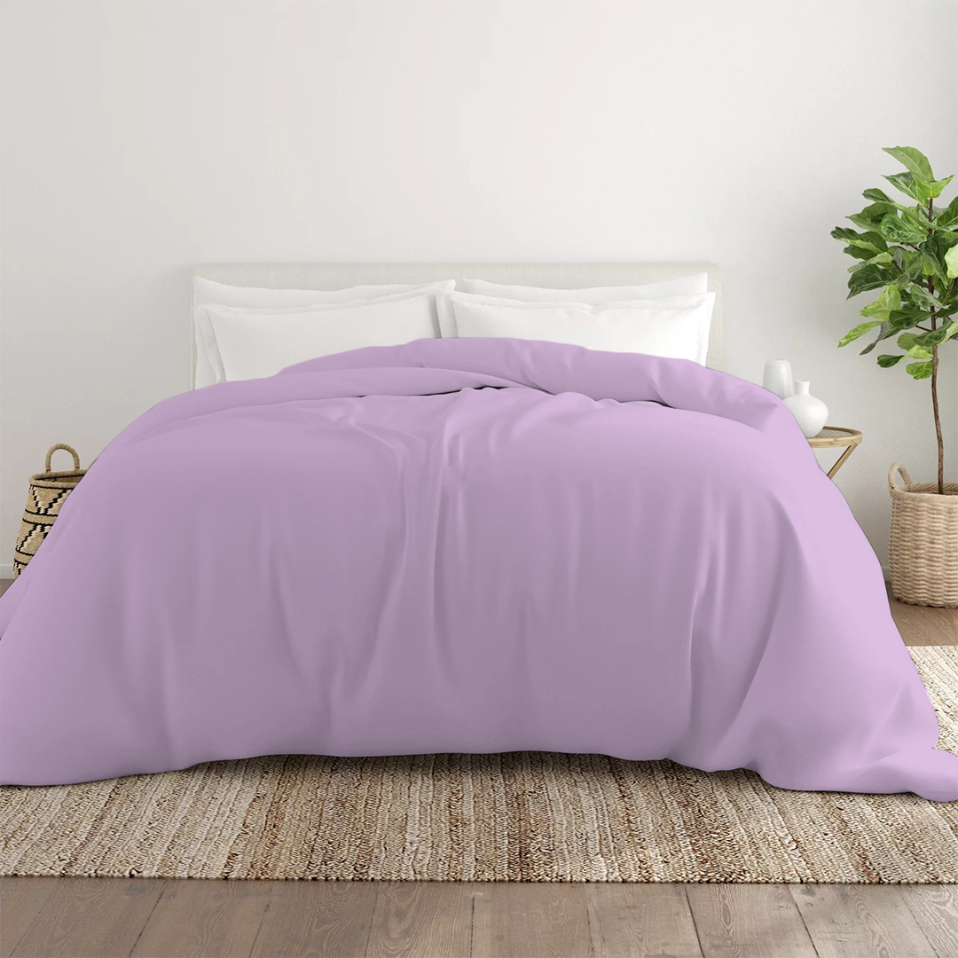 Lilac Duvet Cover Solid Comfy Sateen