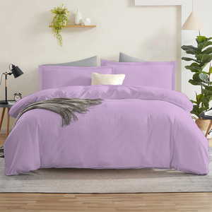 Lilac Duvet Cover Set Solid Comfy Sateen