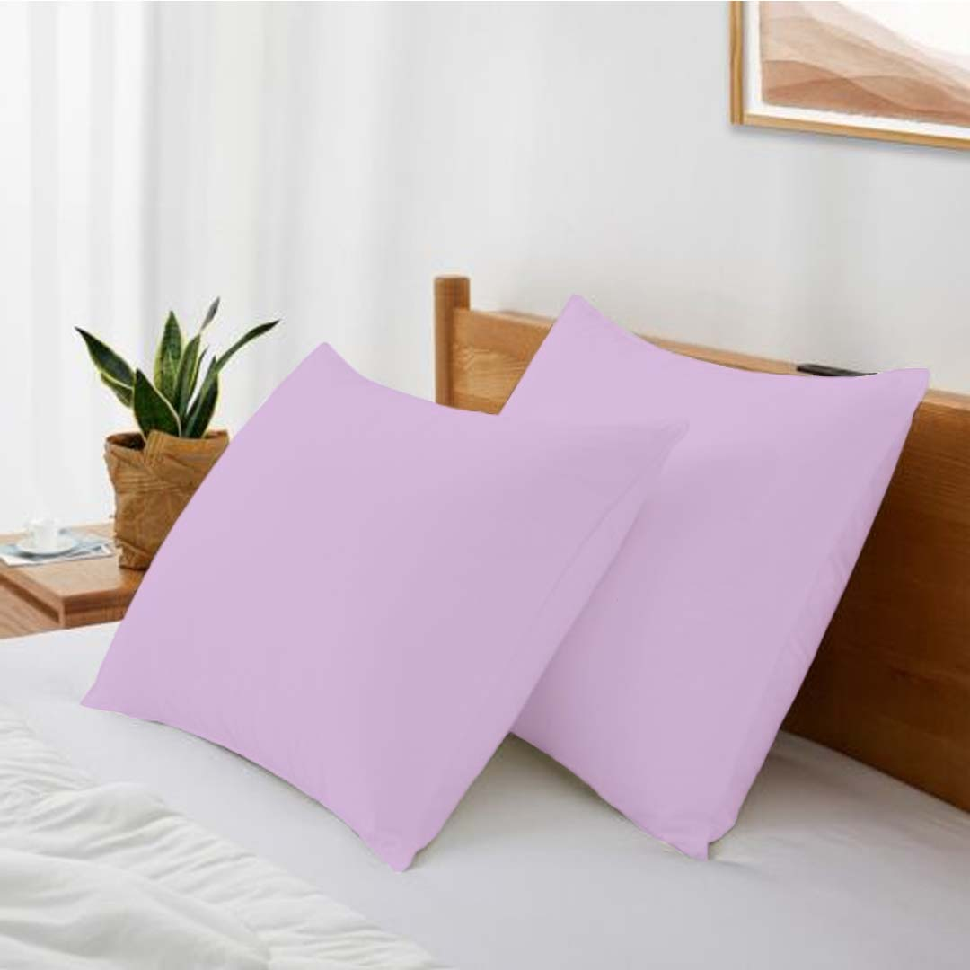 Lilac Pillow Cases Solid Comfy Sateen