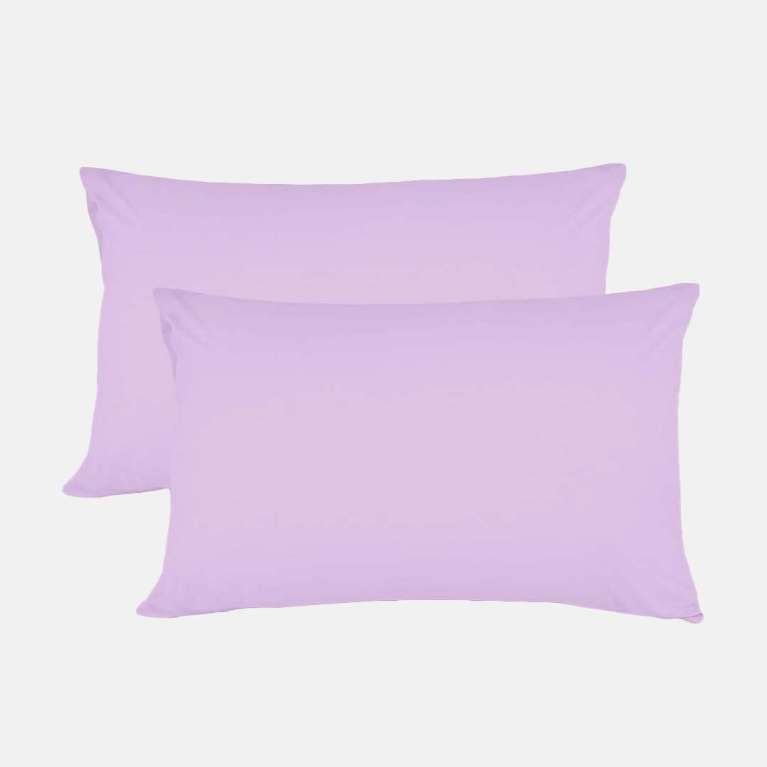 Lilac Pillow Cases Solid Comfy Sateen