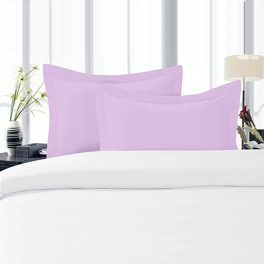 Lilac Pillow Shams Solid Comfy Sateen