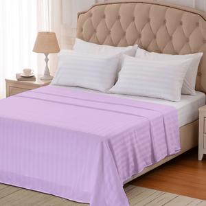 Lilac Stripe Flat Sheet Comfy Sateen