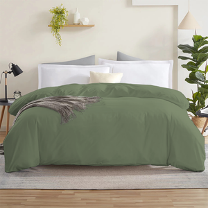 Moss Green Duvet Cover Solid Comfy Sateen