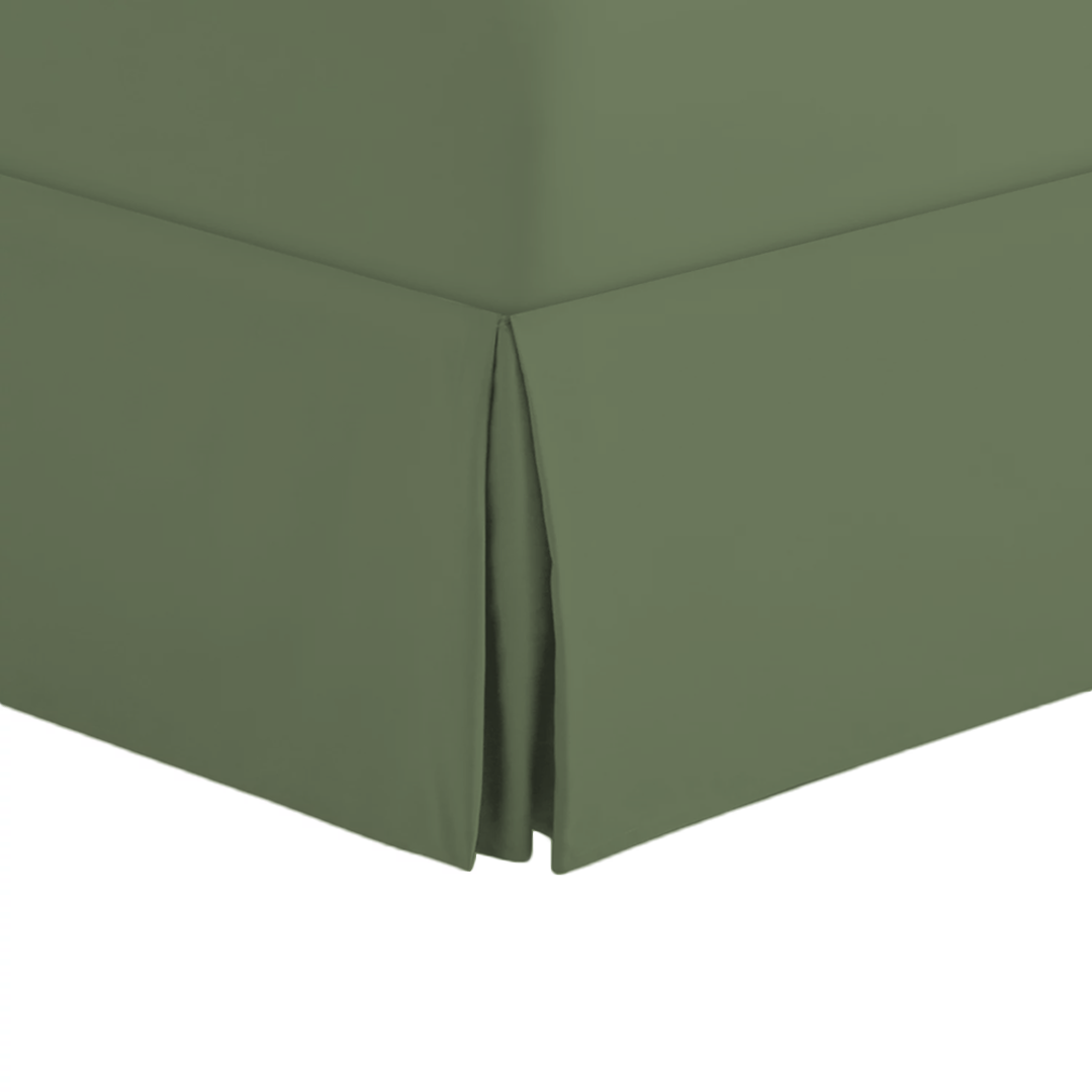 Moss Green Bed Skirt Solid Comfy Sateen