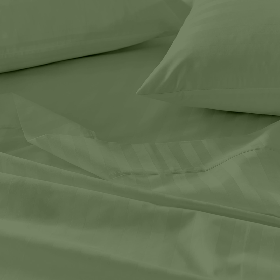 Moss Stripe Sheet Set Comfy Sateen