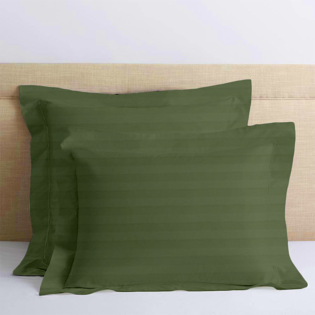 Moss Green Stripe Euro Shams Comfy Sateen