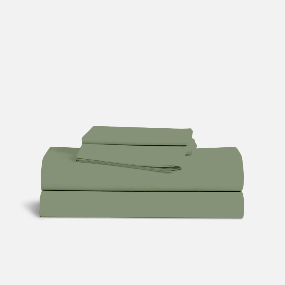 Moss Green Sheet Set Comfy Solid Sateen