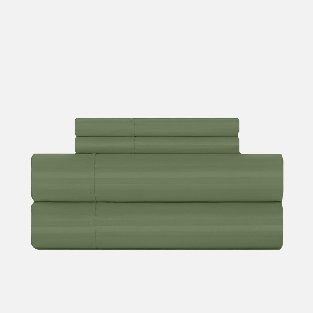 Moss Stripe Sheet Set Comfy Sateen