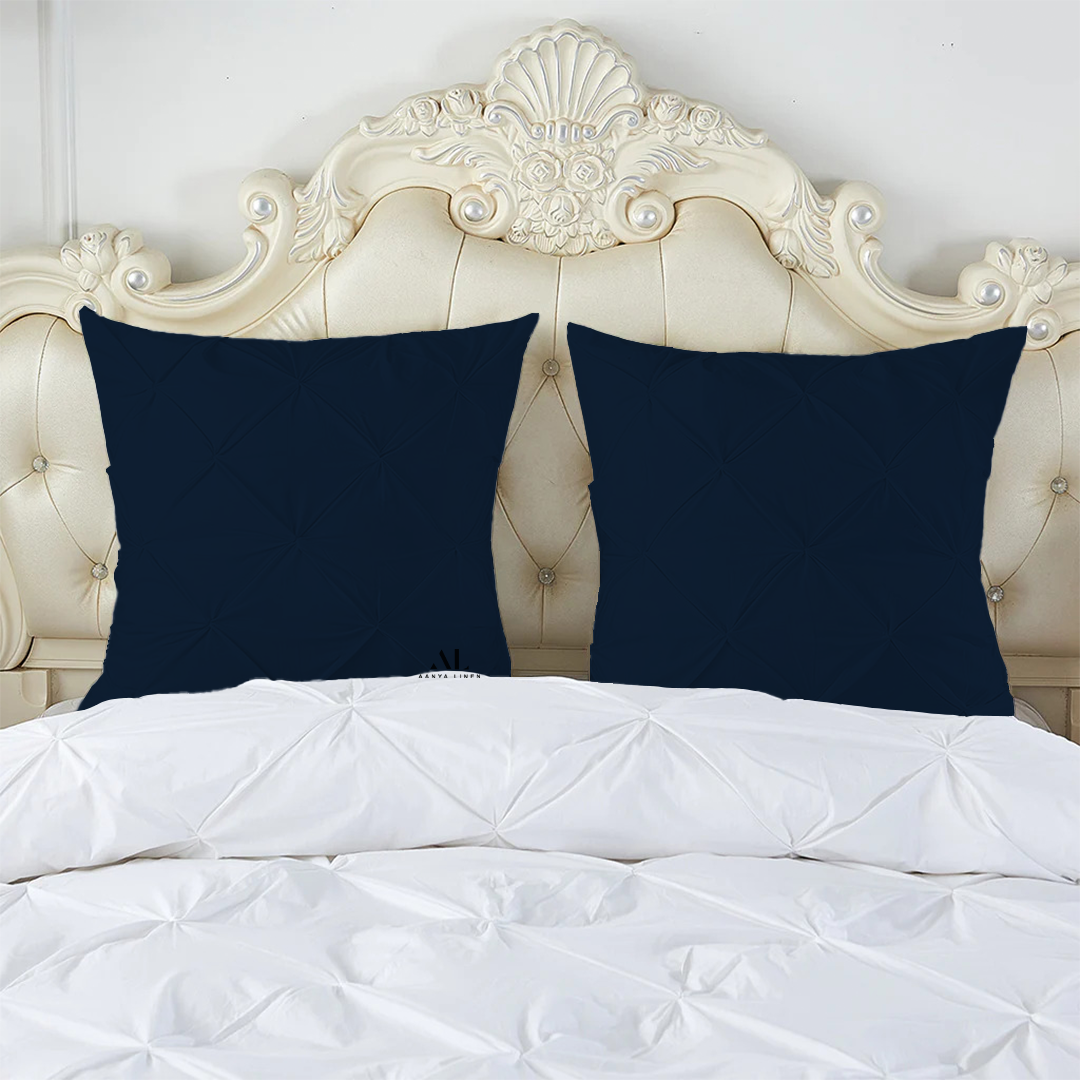 Navy Blue Pinch Pintuck Euro Shams Bliss