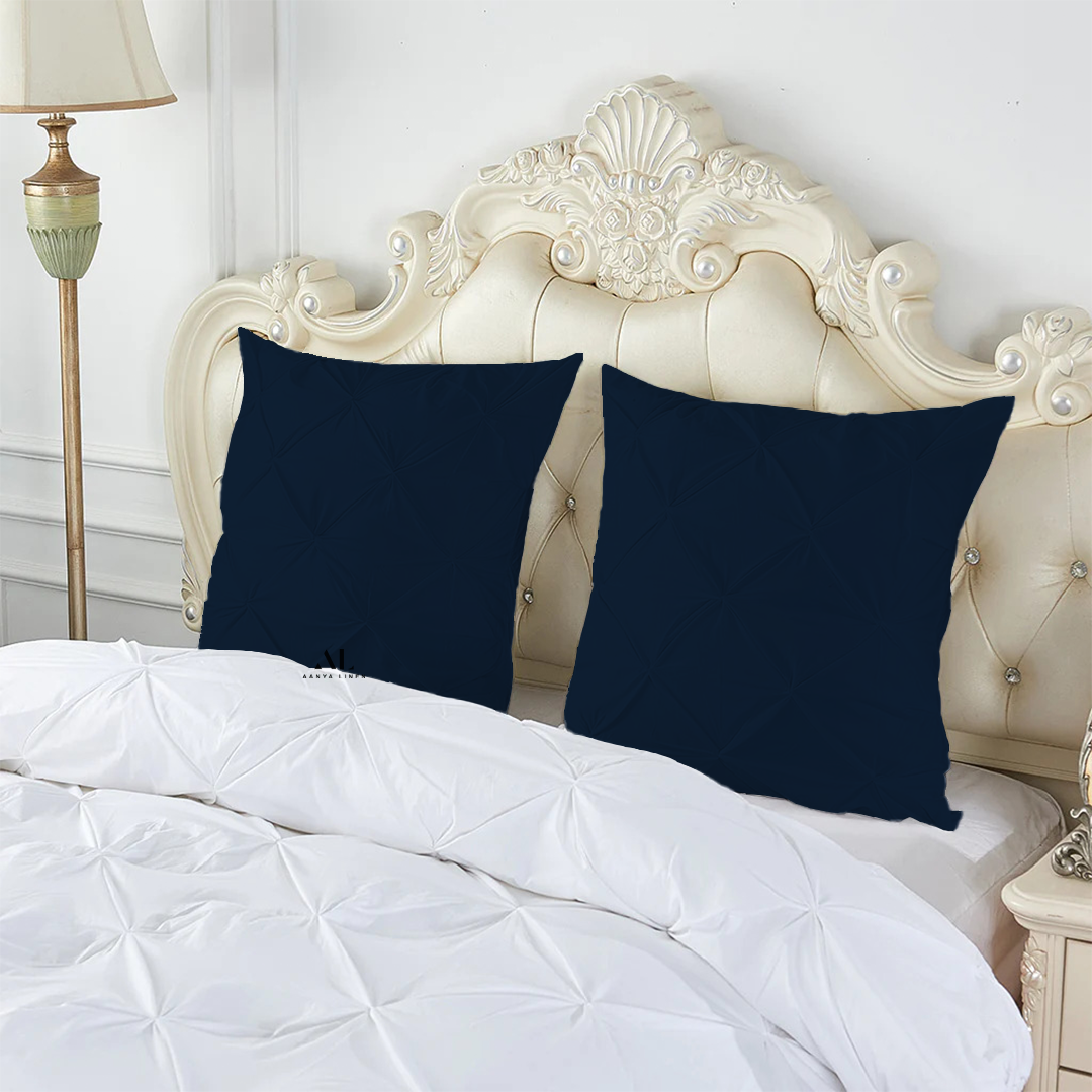 Navy Blue Pinch Pintuck Euro Shams Bliss