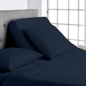 Navy Blue Top Split Sheet Set 34 Inches Solid  Bliss