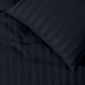 Navy Blue Stripe Duvet Cover Set Comfy Sateen