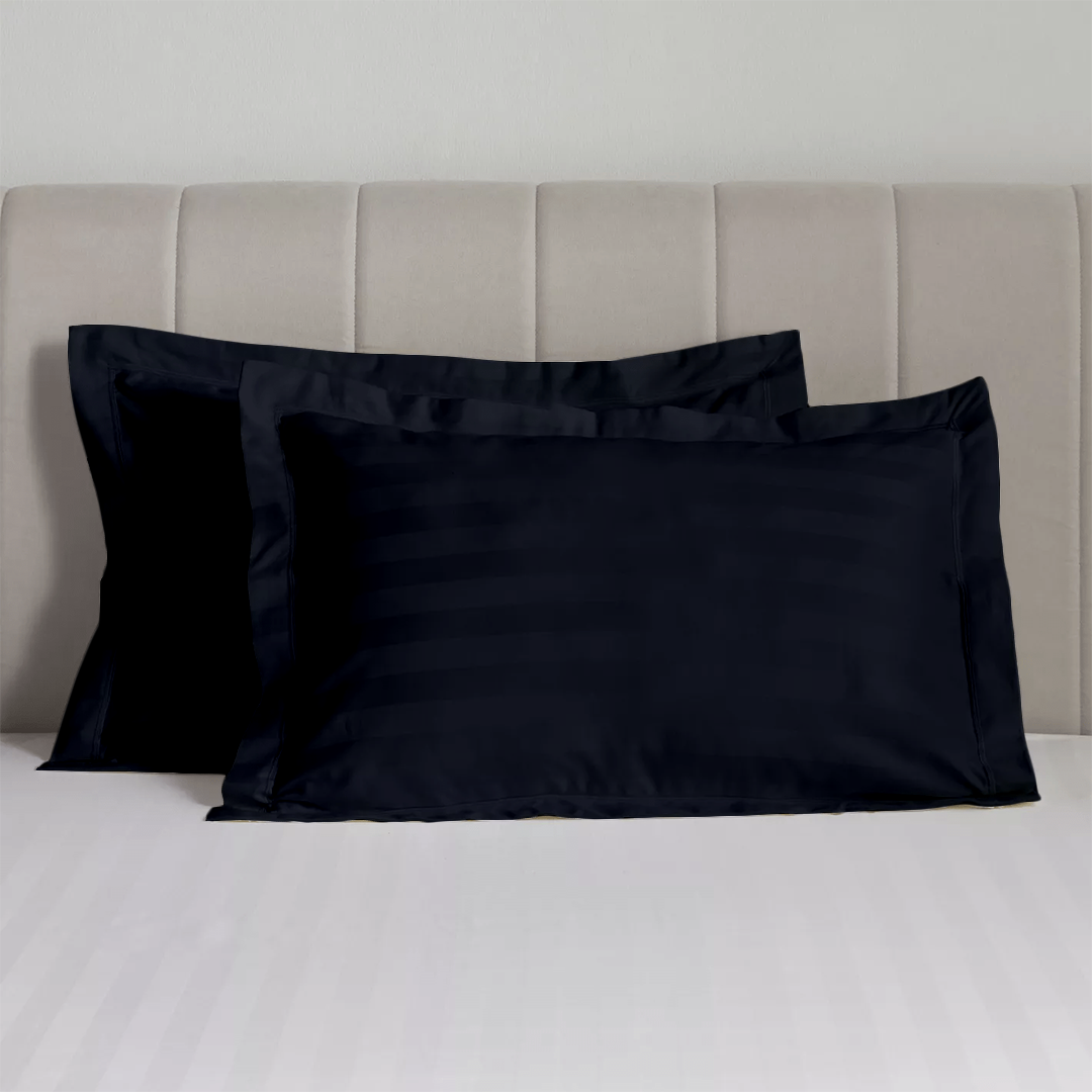 Navy Blue Stripe Pillow Shams Comfy Sateen