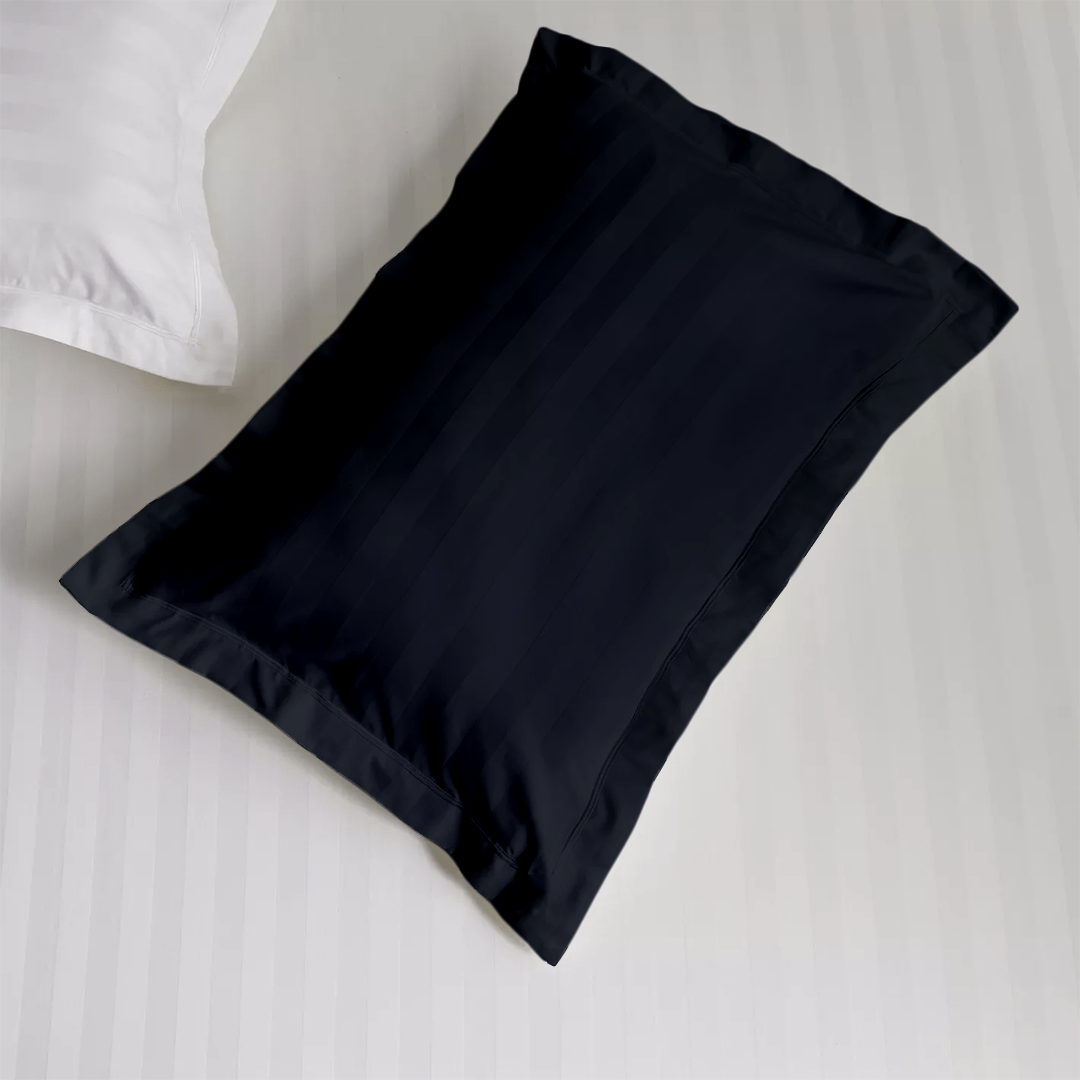 Navy Blue Stripe Pillow Shams Comfy Sateen