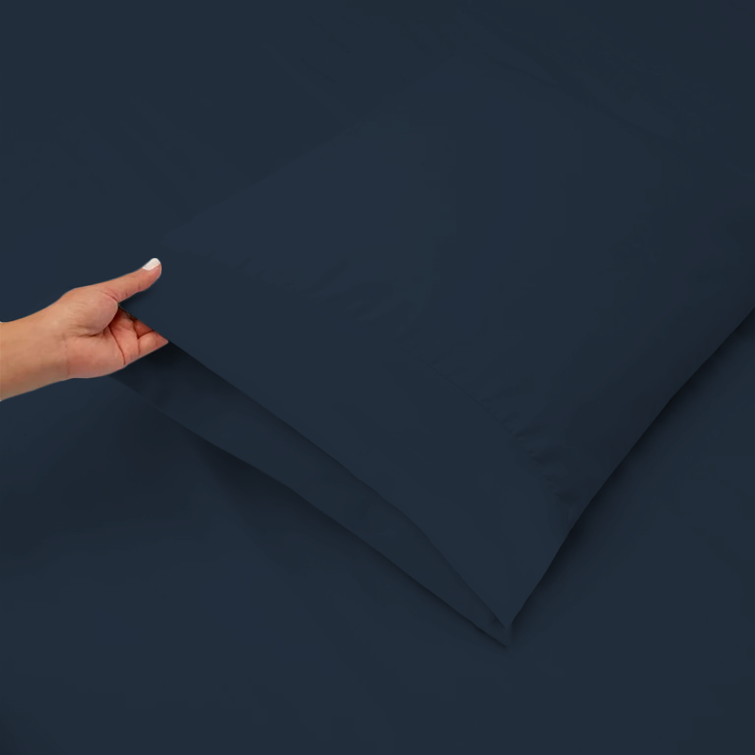 Navy Blue RV Sheet Set Solid Bliss Sateen