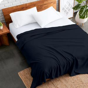 Navy Blue Flat Sheet Solid (Comfy 300TC)