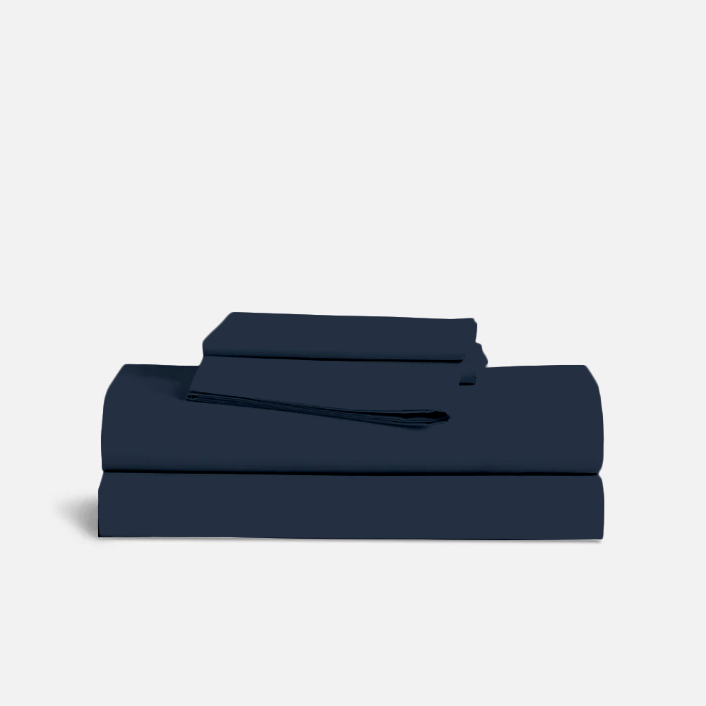 Navy Blue Sheet Set Comfy Solid Sateen