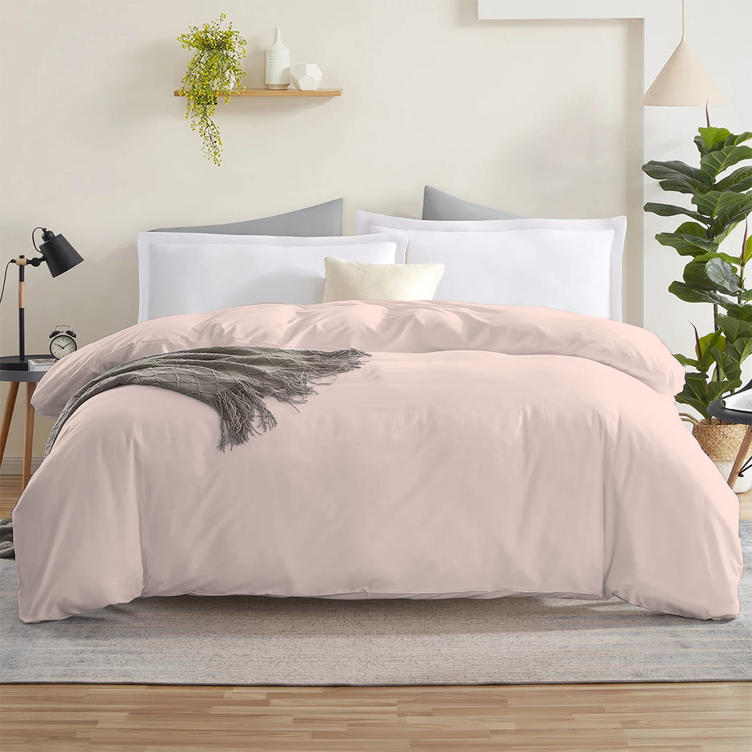 Peach Duvet Cover Solid Comfy Sateen