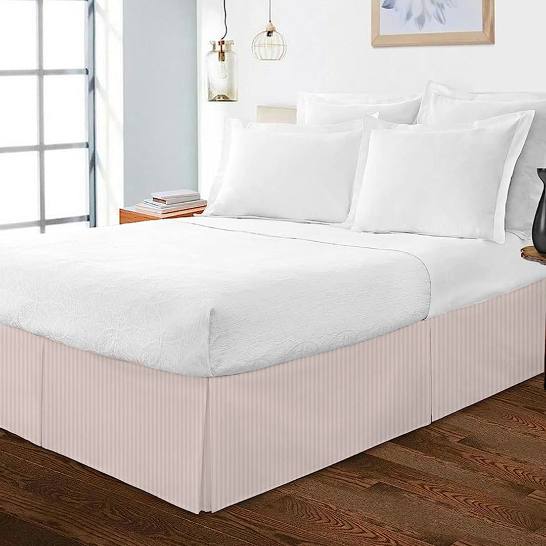 Peach Striped Bed Skirt (Comfy 300TC)