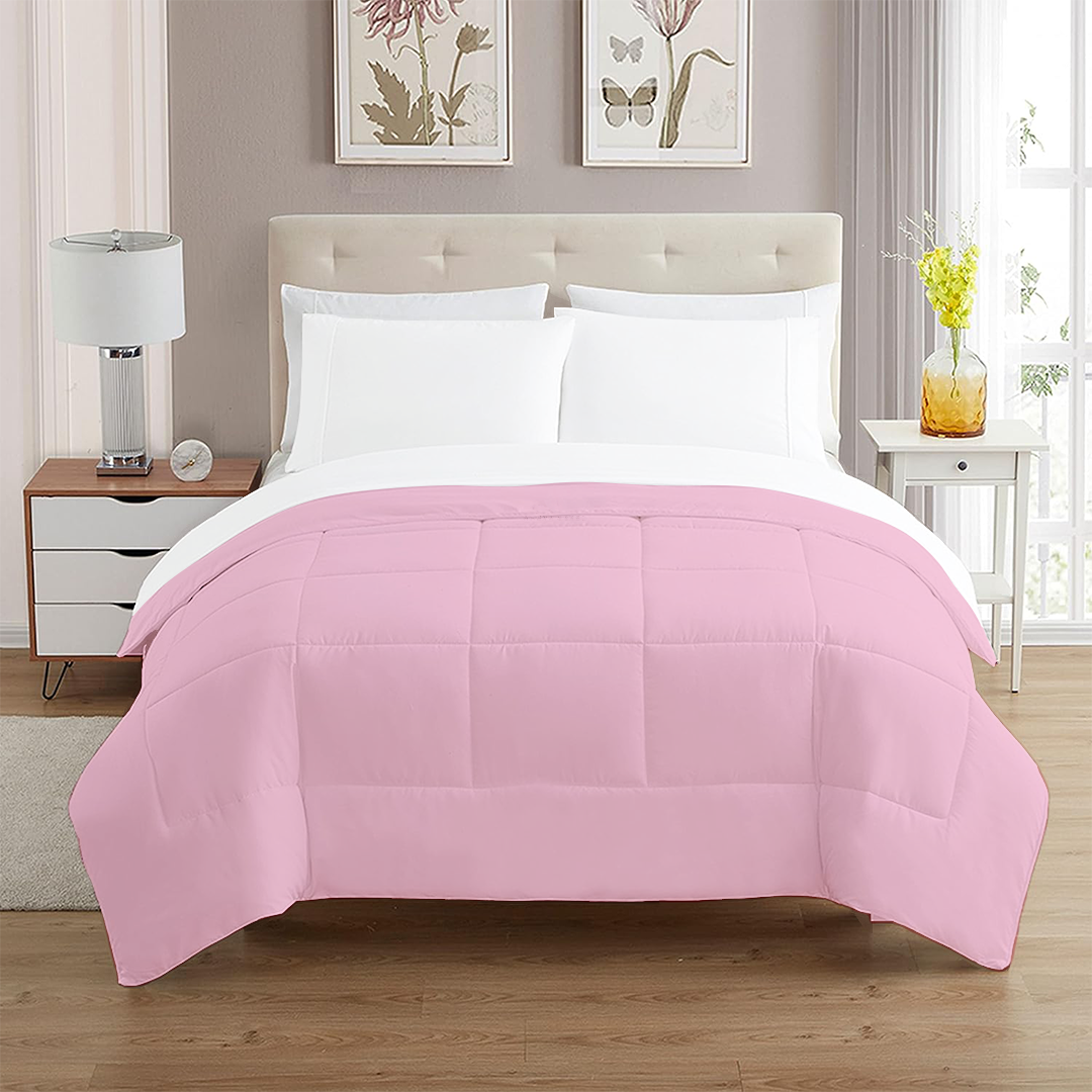 Pink Cotton Comforter 400 GSM Comfy Solid