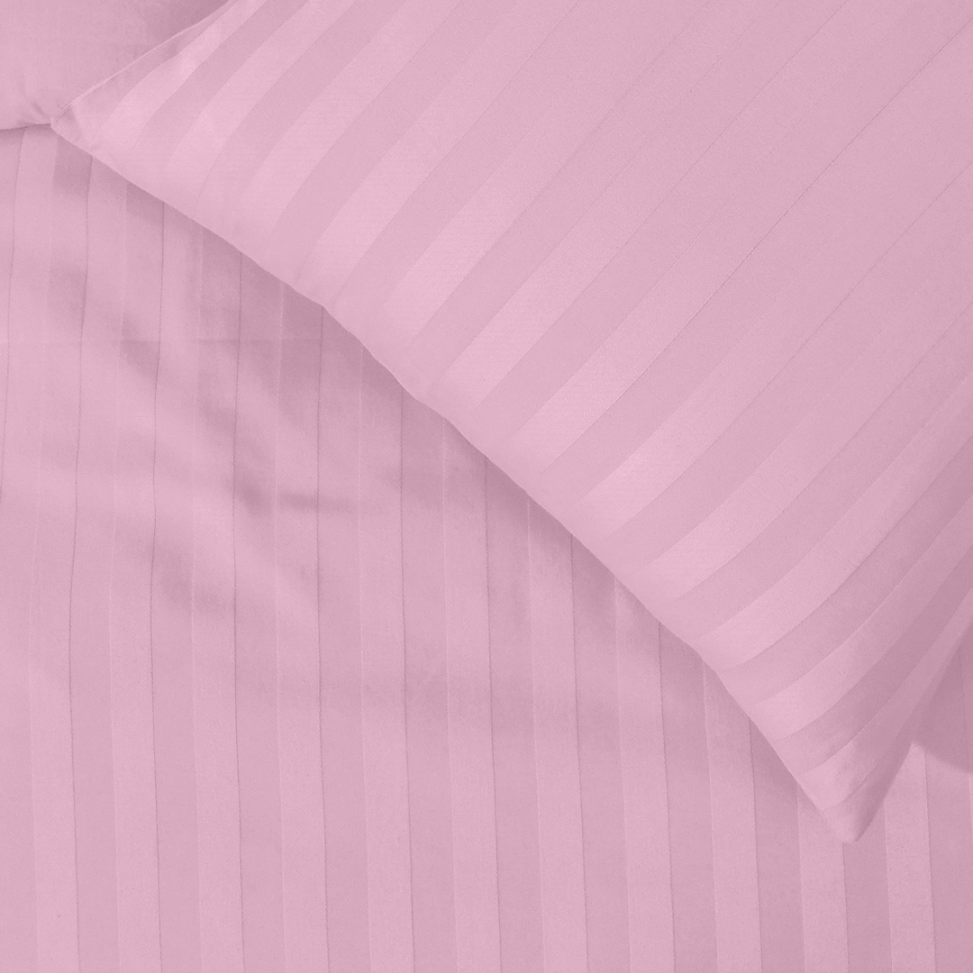 Pink Stripe Duvet Cover Set Sateen Comfy