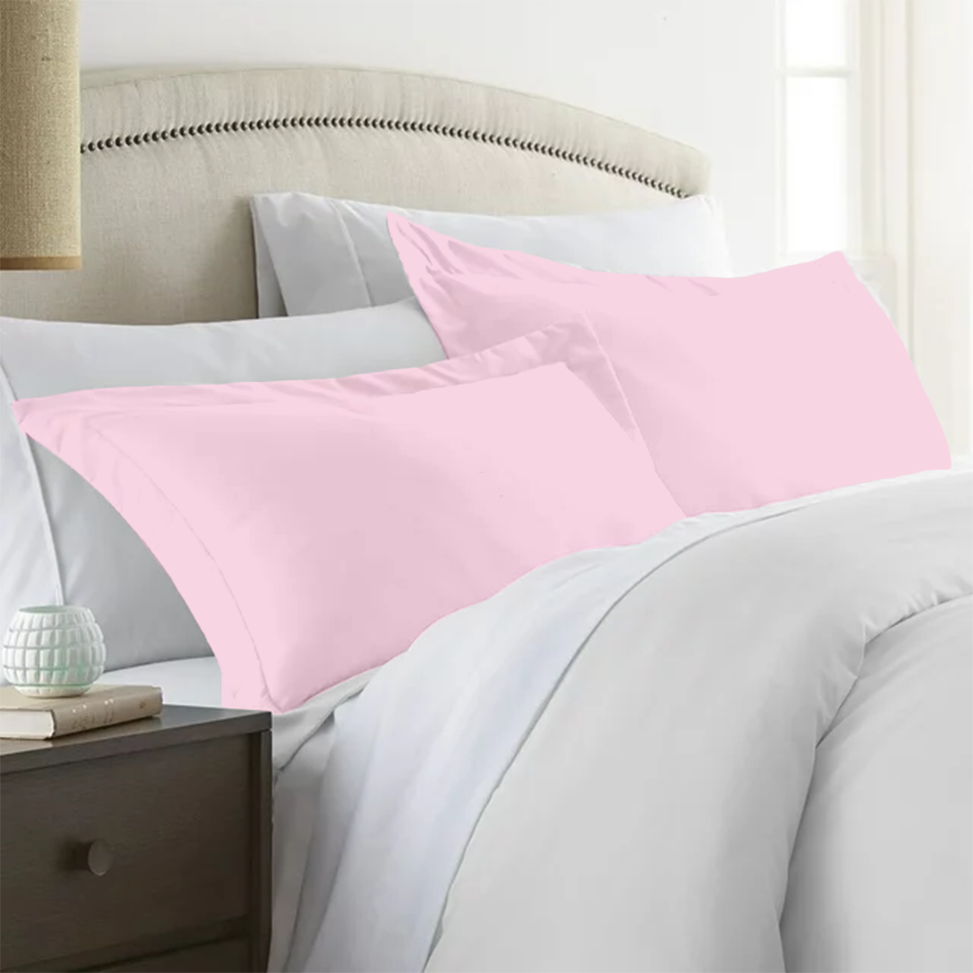 Pink Pillow Shams Solid Comfy Sateen