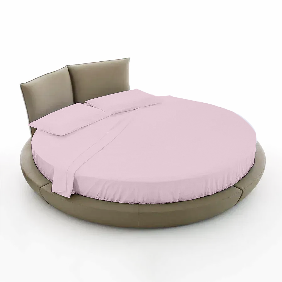 Pink Round Sheet Set 84 Inch Diameter Solid Comfy