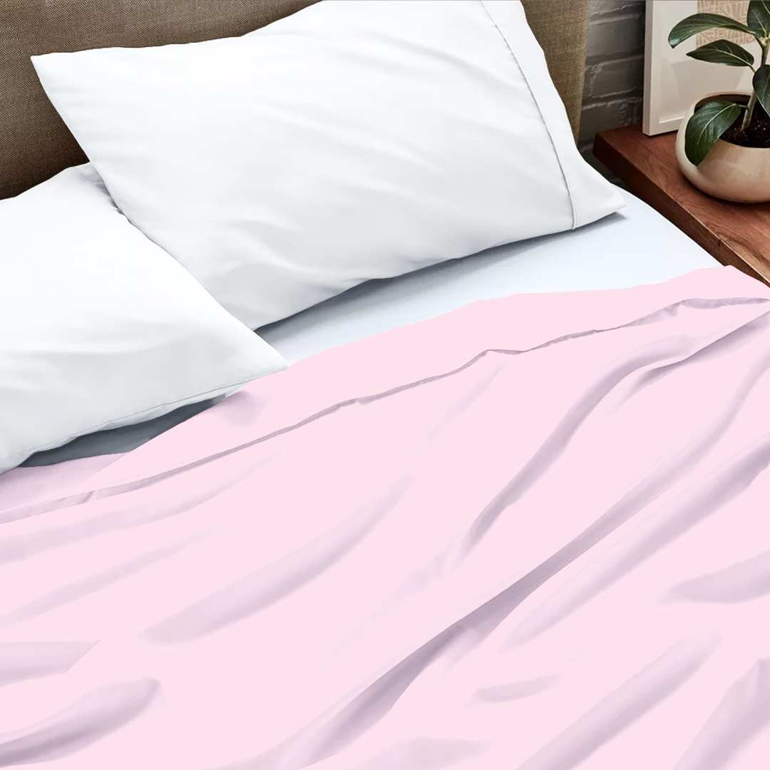 Pink Flat Sheet Solid (Comfy 300TC)