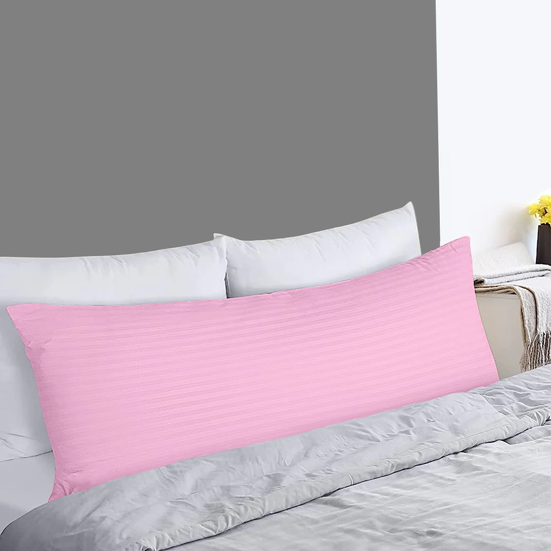 Pink Stripe Body Pillow Cover Comfy Sateen