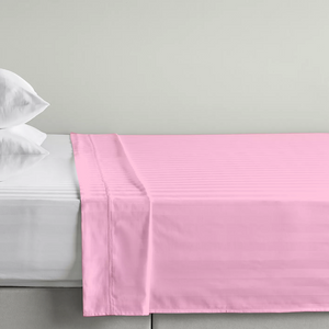 Pink Stripe Flat Sheet Comfy Sateen