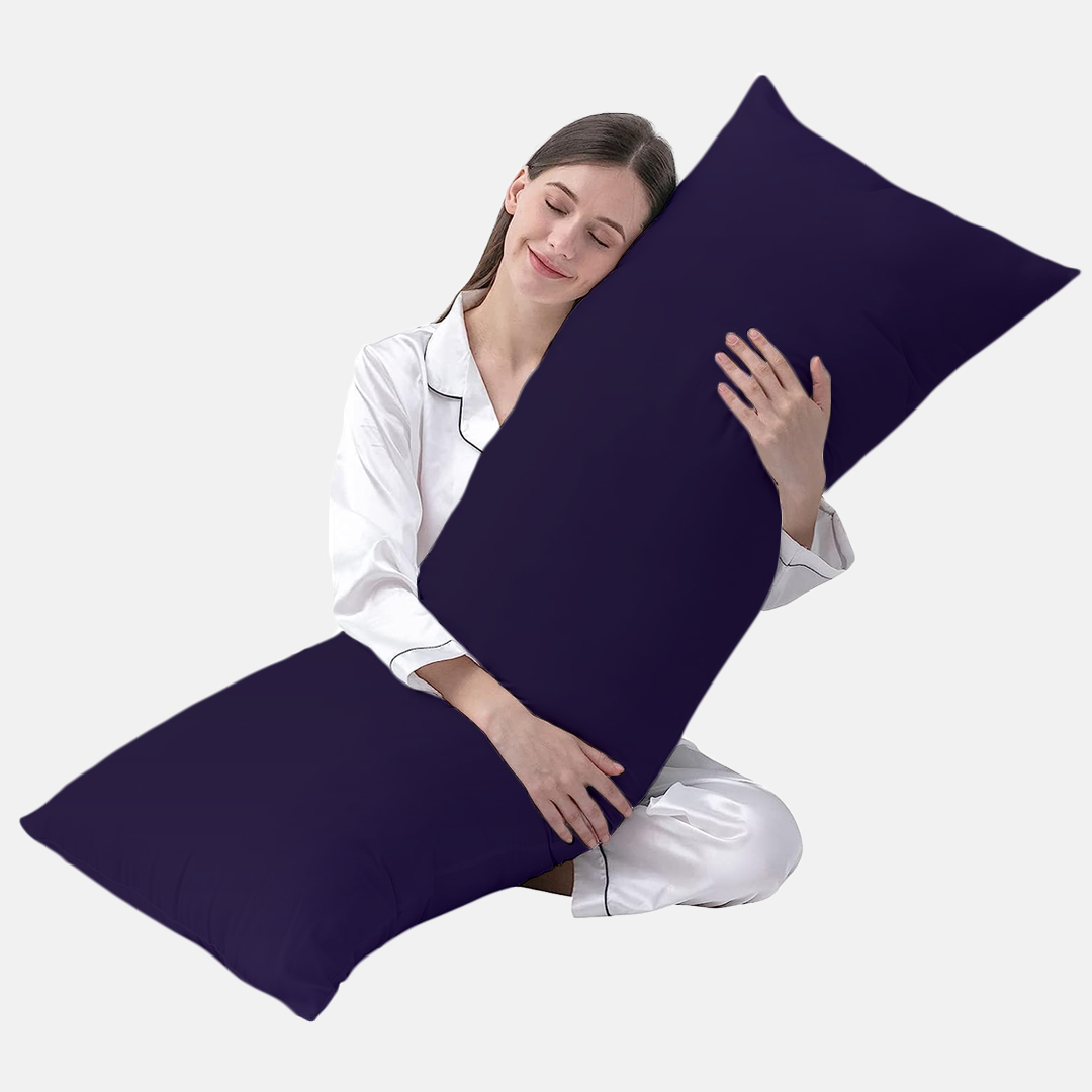 Purple Body Pillow Cover Solid Comfy Sateen