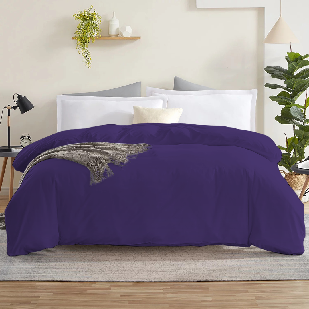 Purple Duvet Cover Solid Comfy Sateen