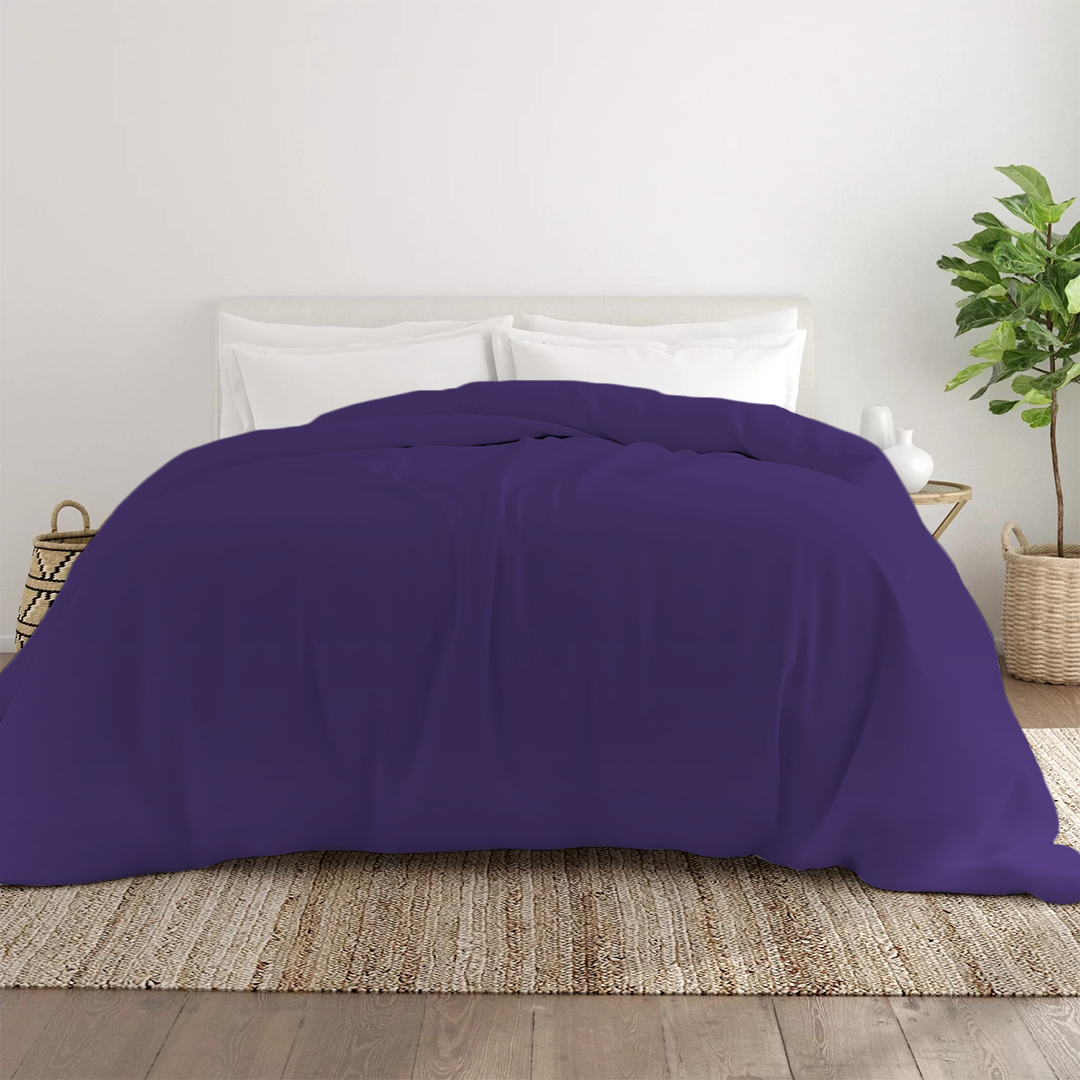 Purple Duvet Cover Solid Comfy Sateen