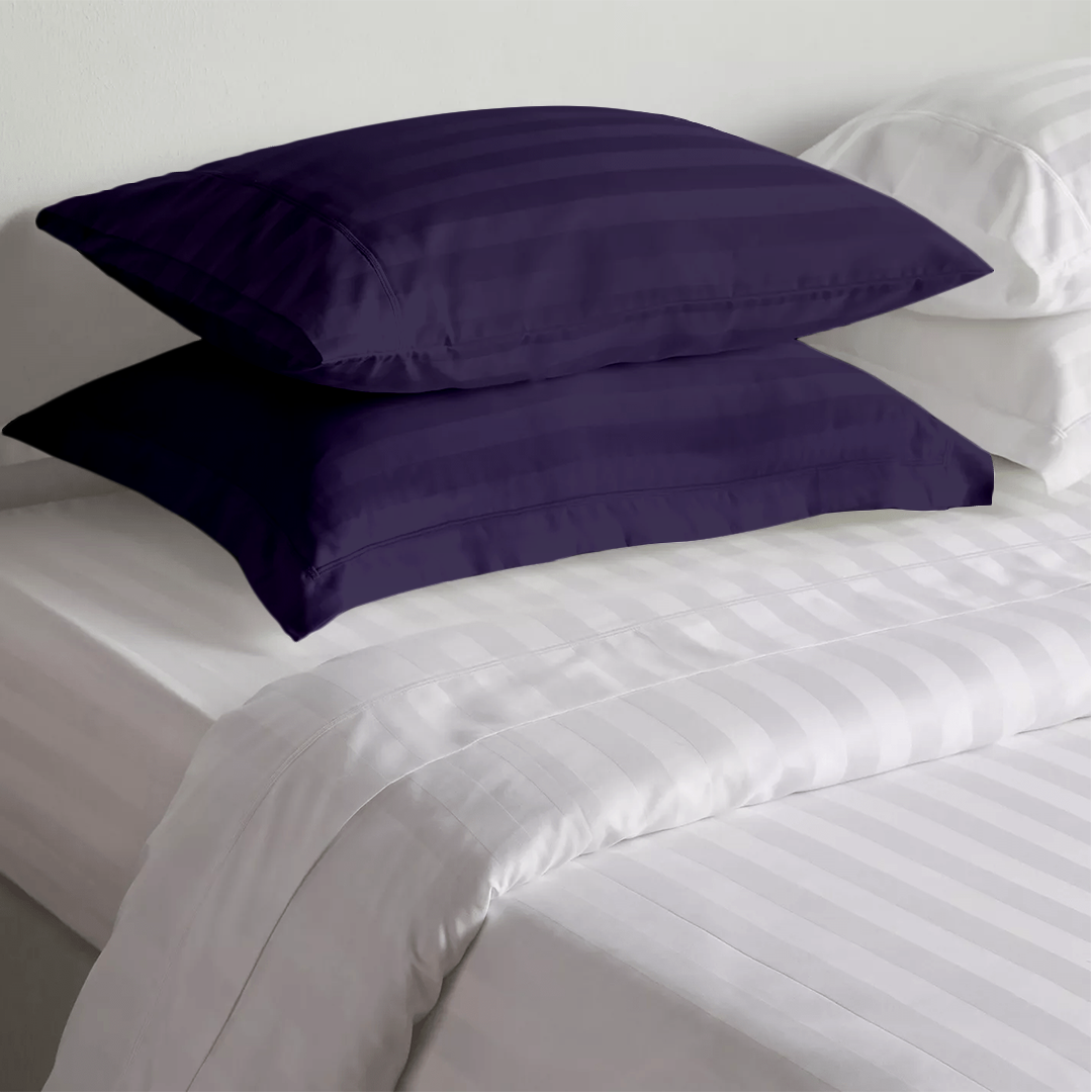 Purple Stripe Pillow Shams Comfy Sateen