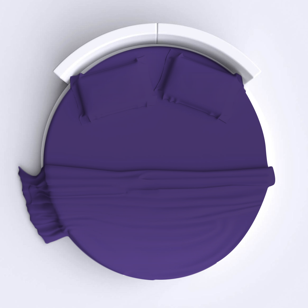 Purple Round Bed Sheets Set Solid Sateen Comfy