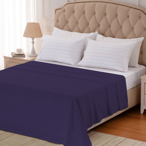 Purple Stripe Flat Sheet Comfy Sateen