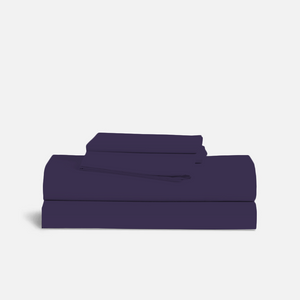 Purple Bed Sheet Set Comfy Solid Sateen