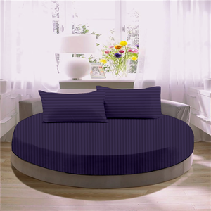 Purple Round Stripe Sheet Set Comfy Sateen